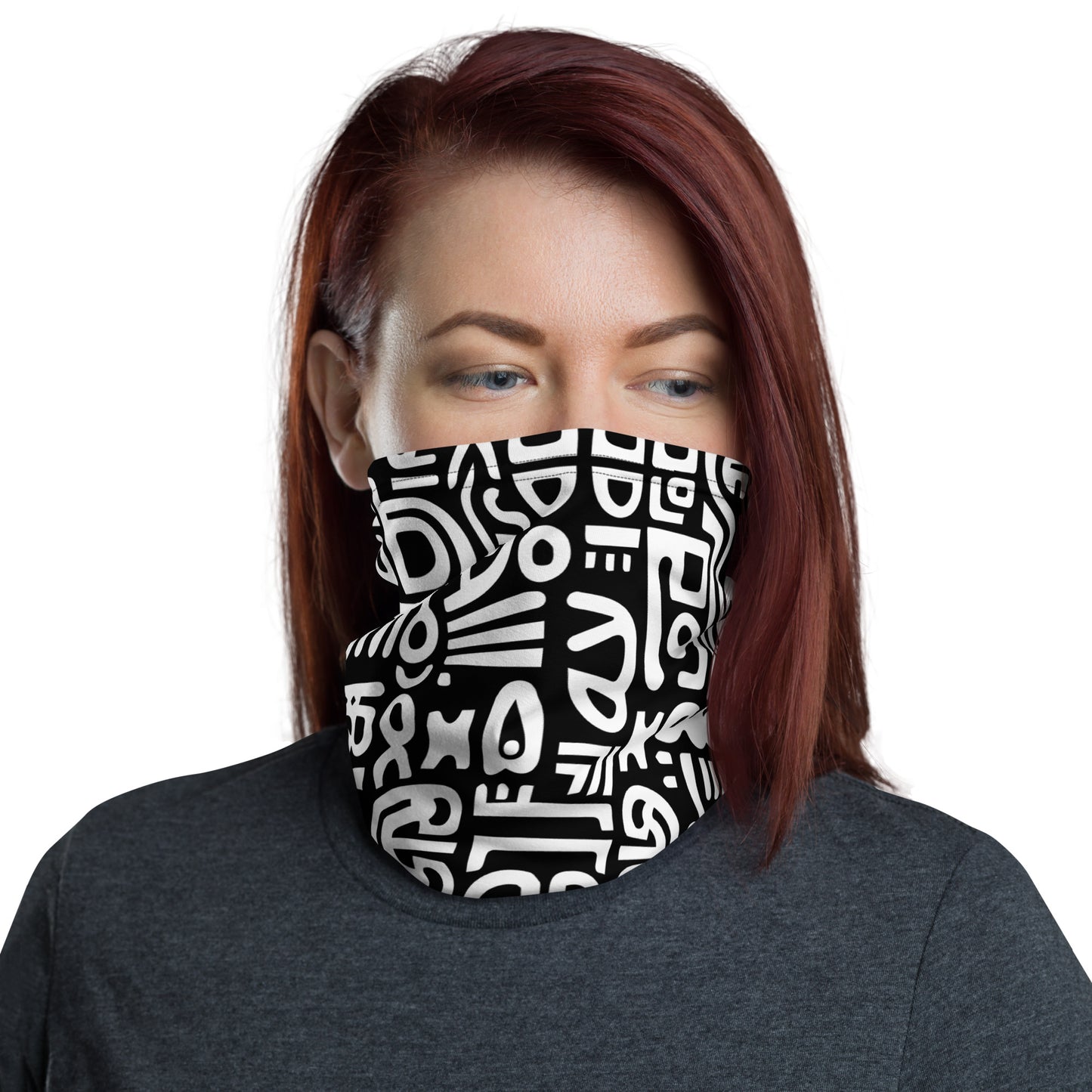 African Adinkra Inspired Symbol Neck Gaiter