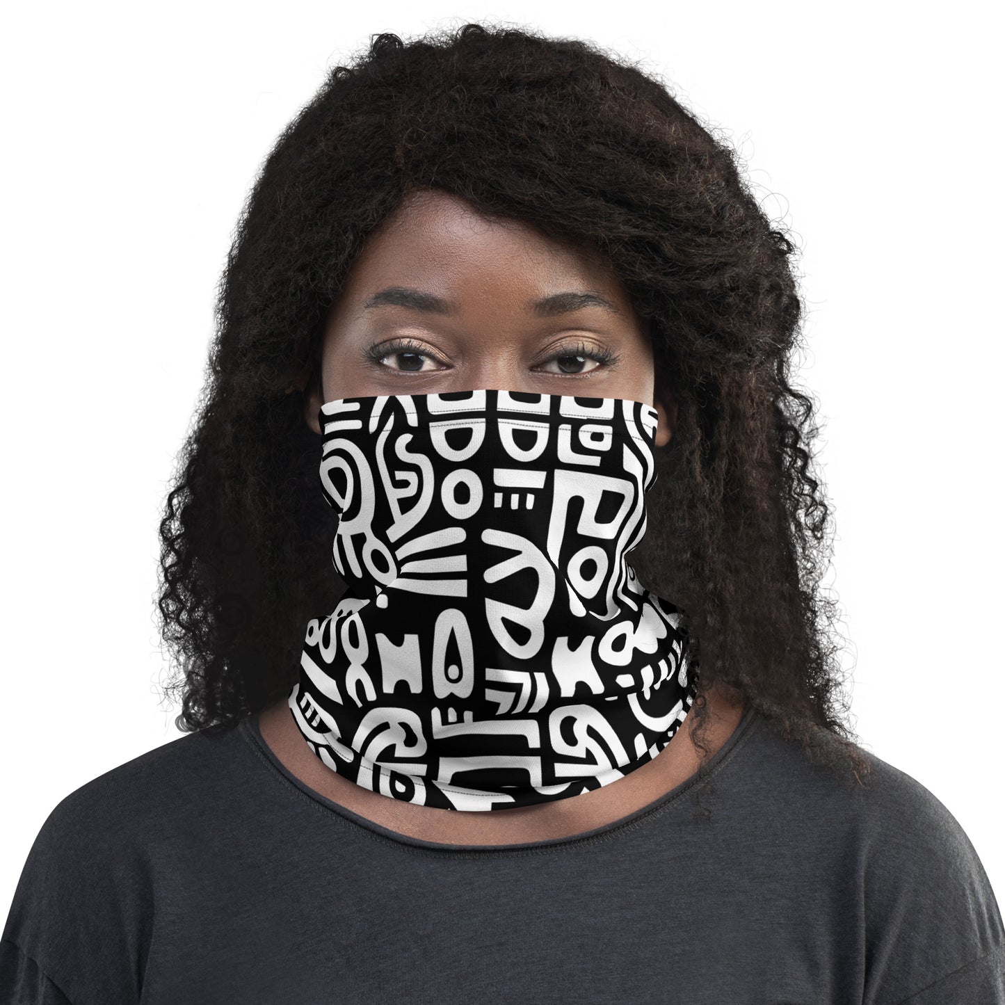 African Adinkra Inspired Symbol Neck Gaiter