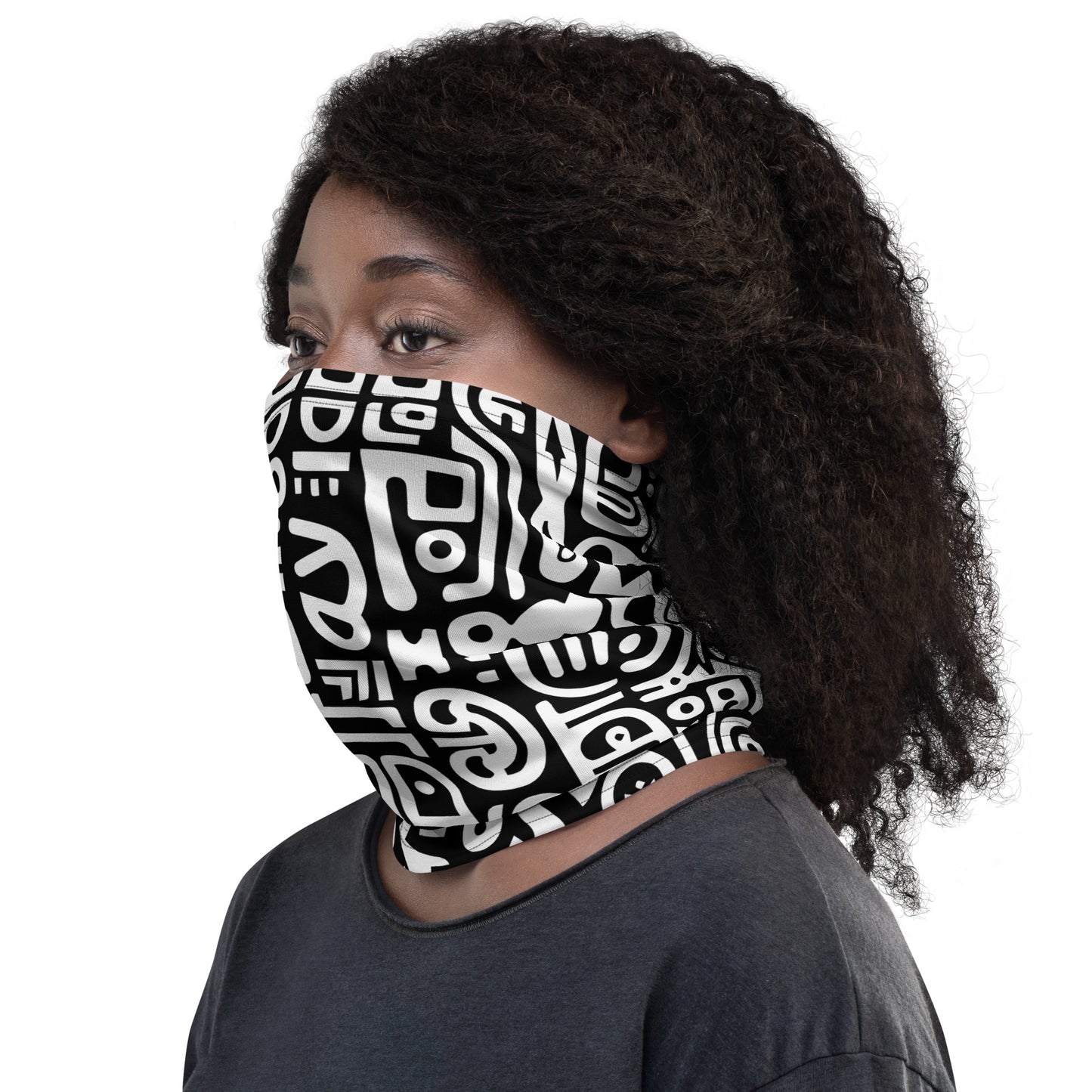 African Adinkra Inspired Symbol Neck Gaiter