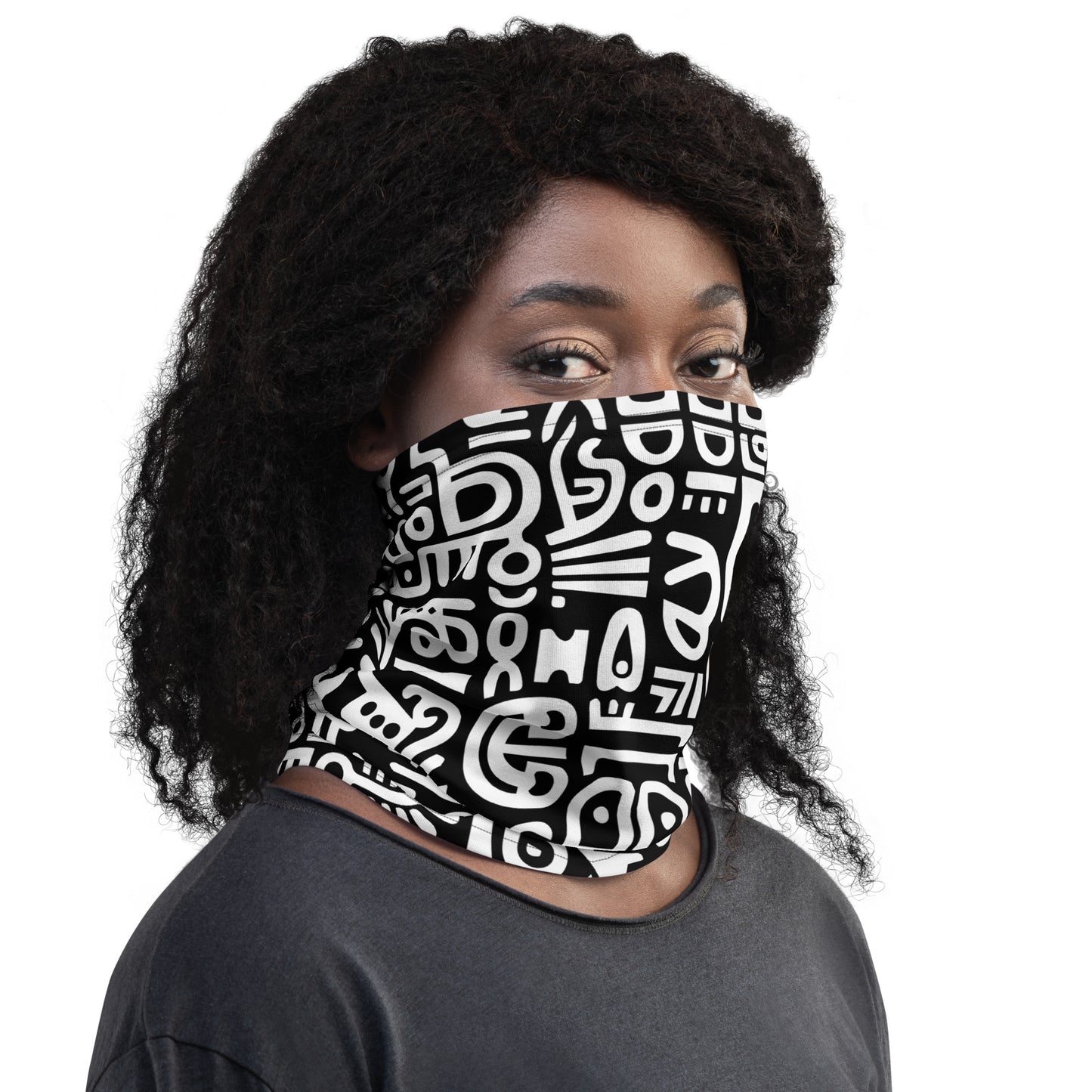 African Adinkra Inspired Symbol Neck Gaiter