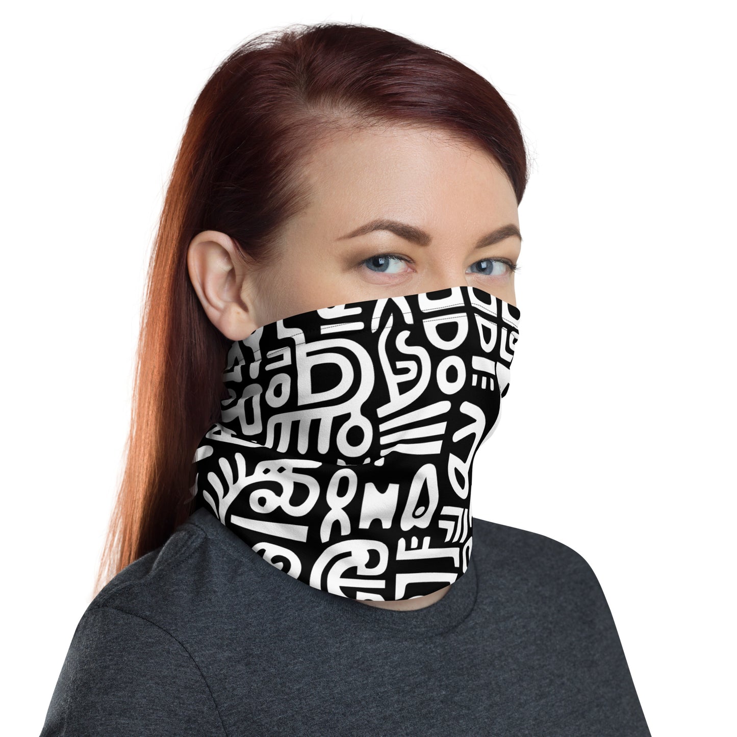 African Adinkra Inspired Symbol Neck Gaiter