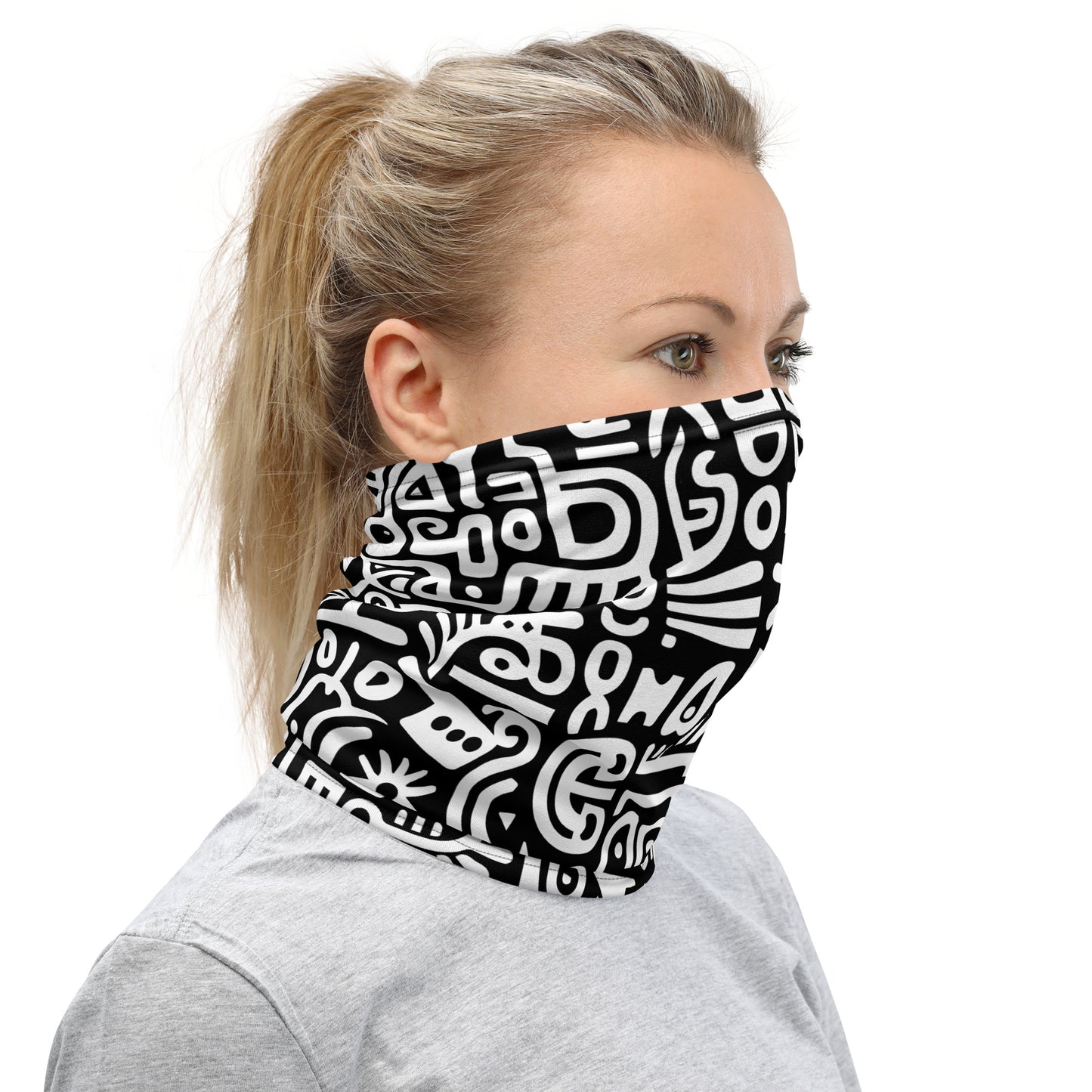 African Adinkra Inspired Symbol Neck Gaiter