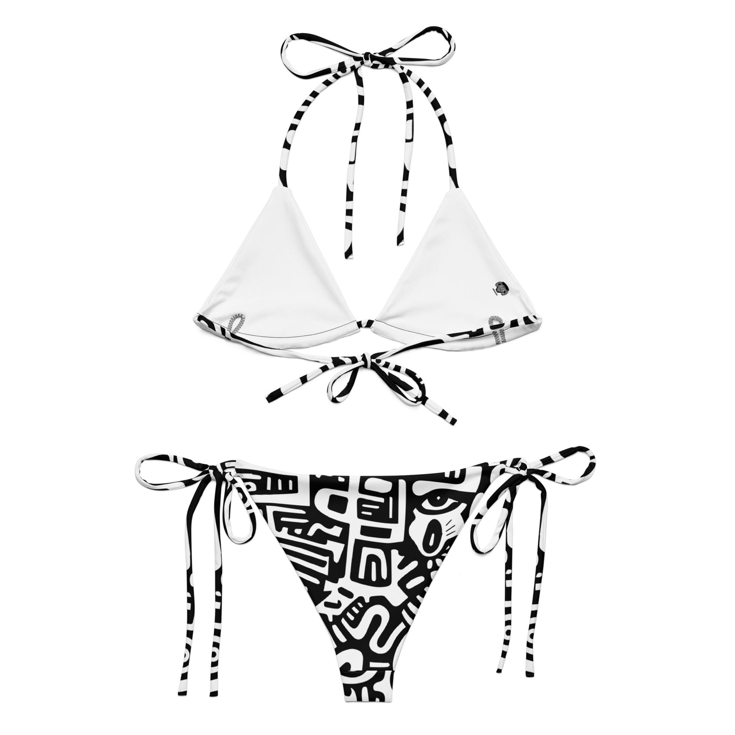 African Adinka Inspired Symbol All-over print string bikini || abasani