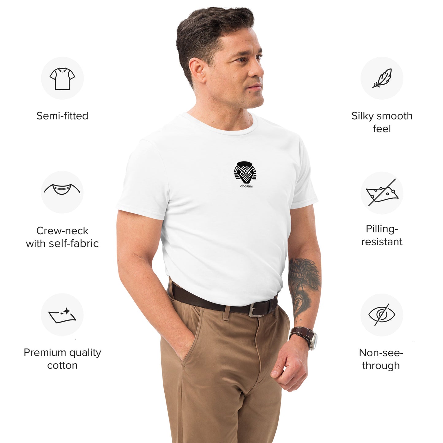 abasani logo Men's premium cotton t-shirt || abasani