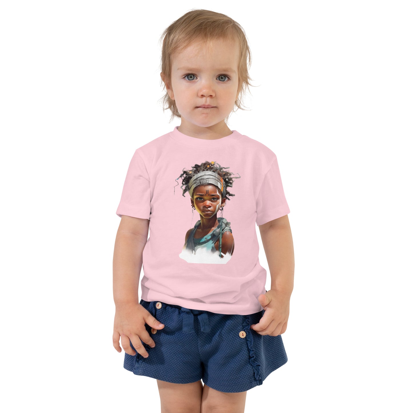 Young female African warrior Toddler Short Sleeve Tee || abasani