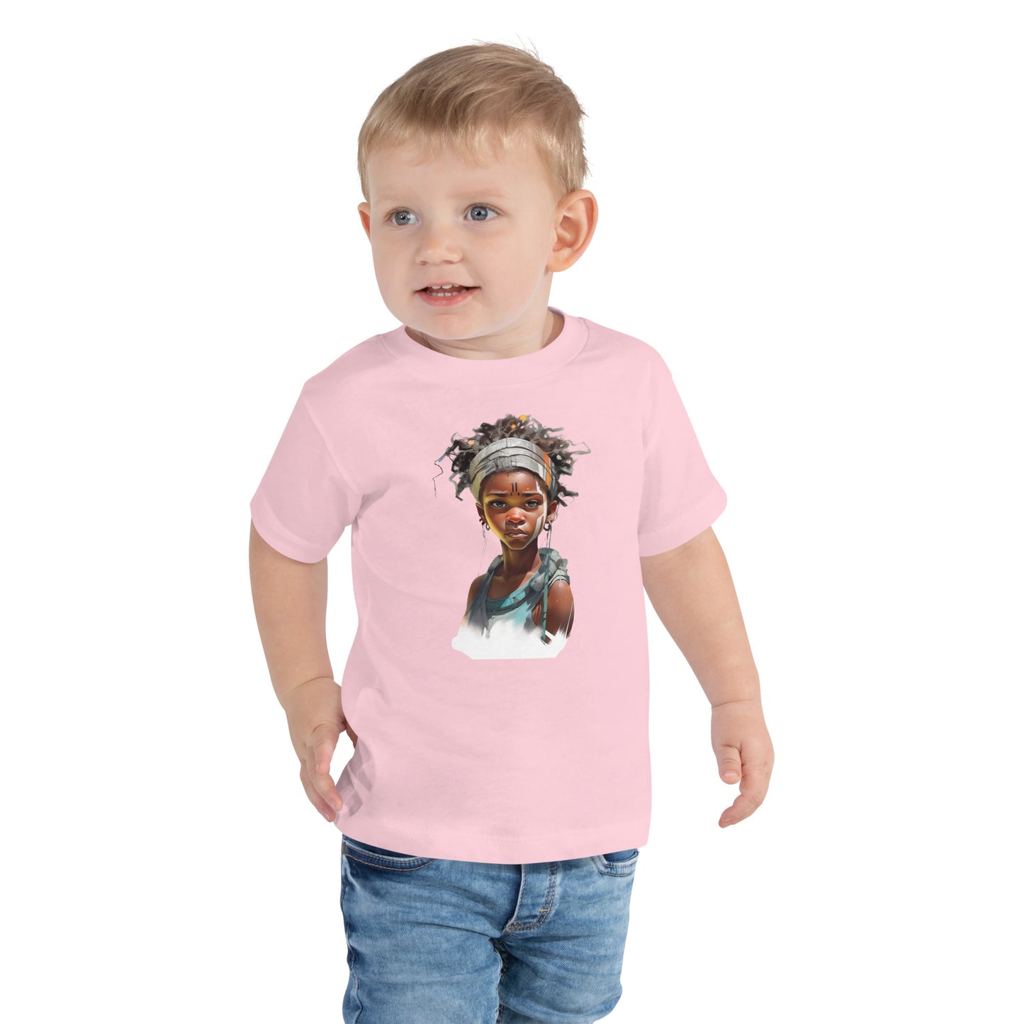 Young female African warrior Toddler Short Sleeve Tee || abasani