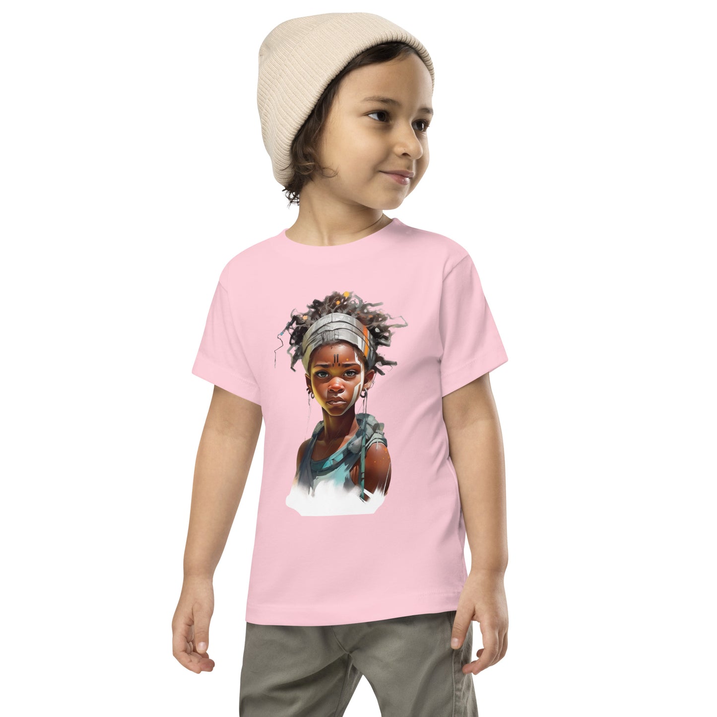 Young female African warrior Toddler Short Sleeve Tee || abasani