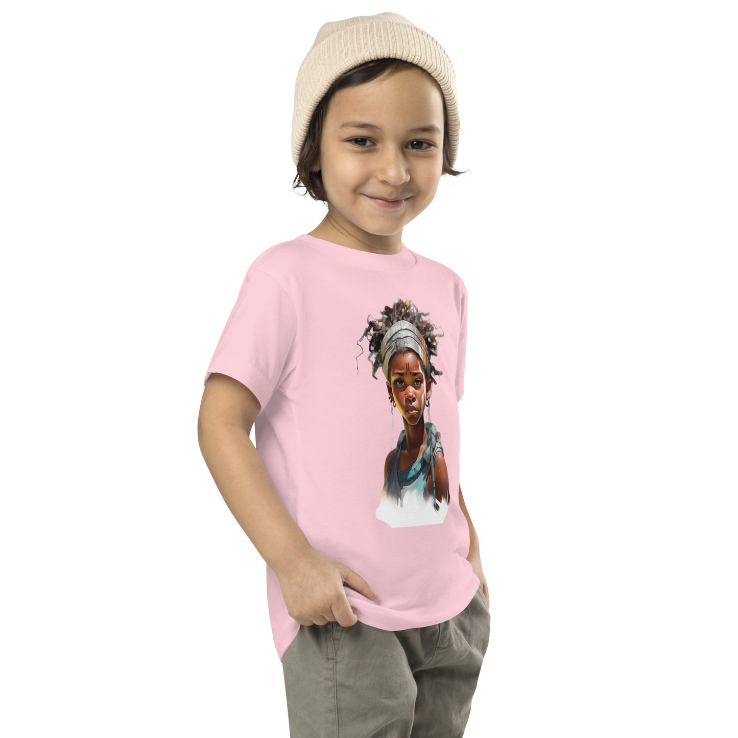 Young female African warrior Toddler Short Sleeve Tee || abasani