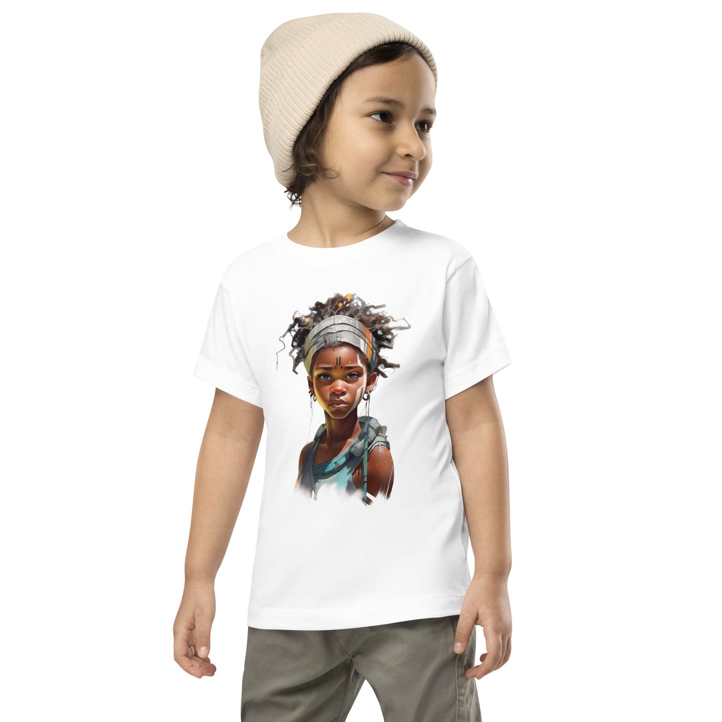 Young female African warrior Toddler Short Sleeve Tee || abasani