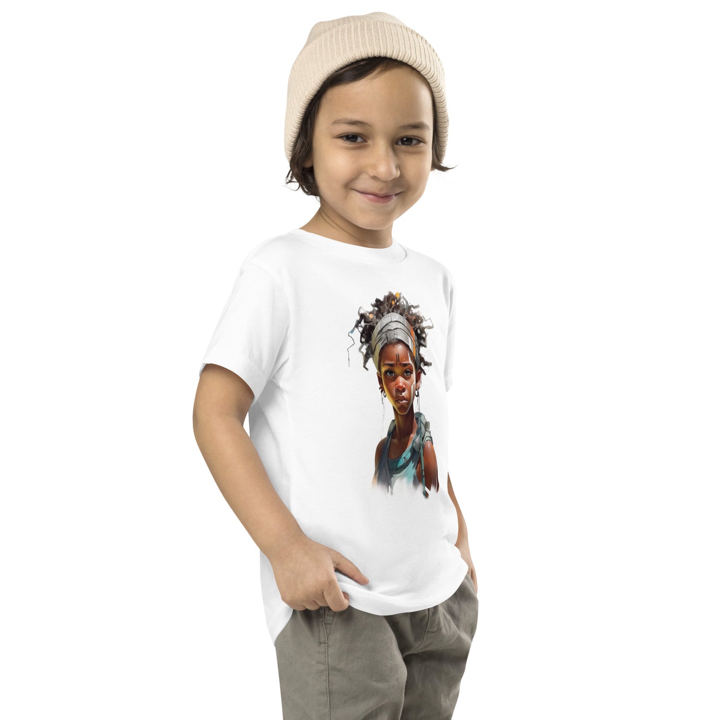 Young female African warrior Toddler Short Sleeve Tee || abasani