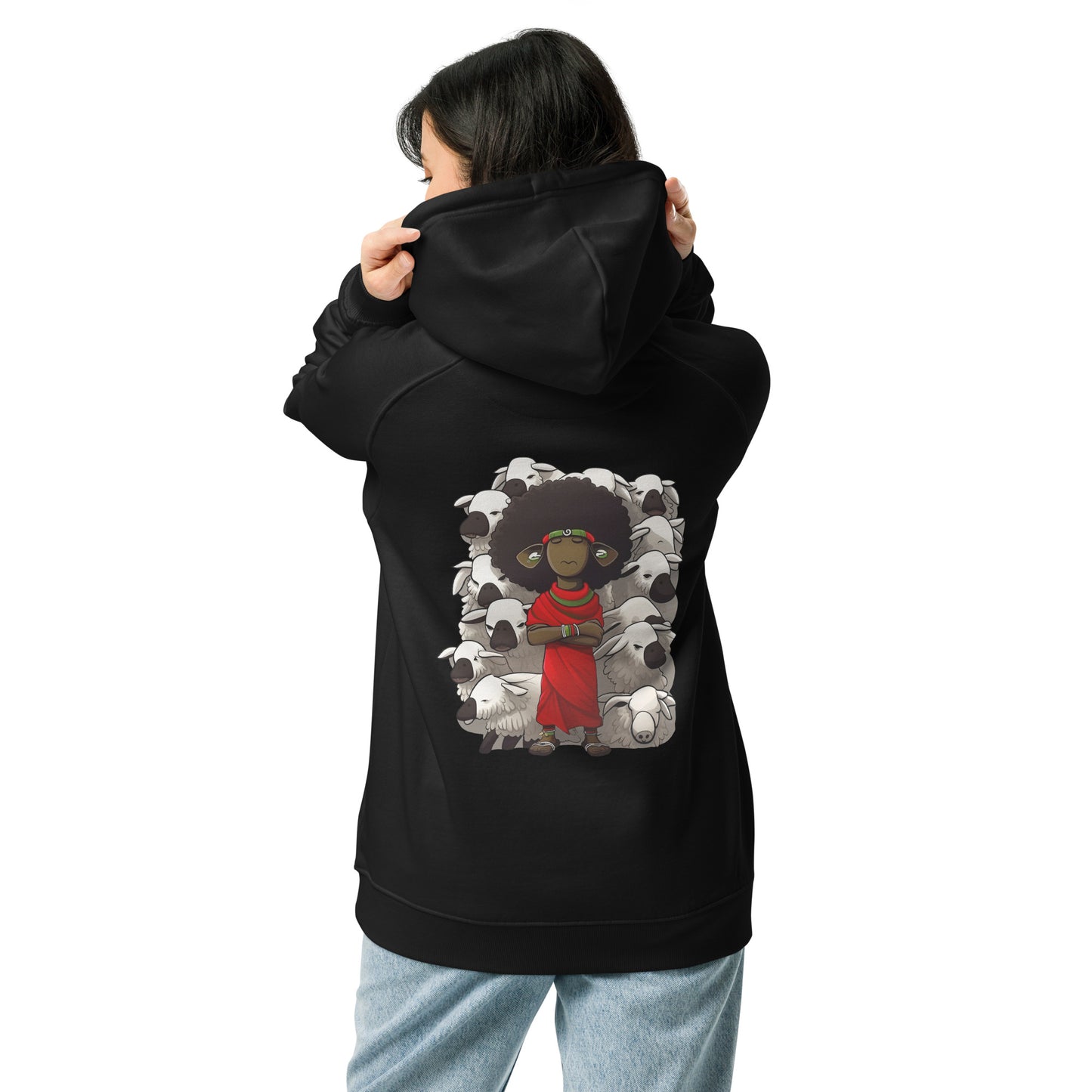 Black Sheep Unisex Eco Raglan Hoodie || abasani