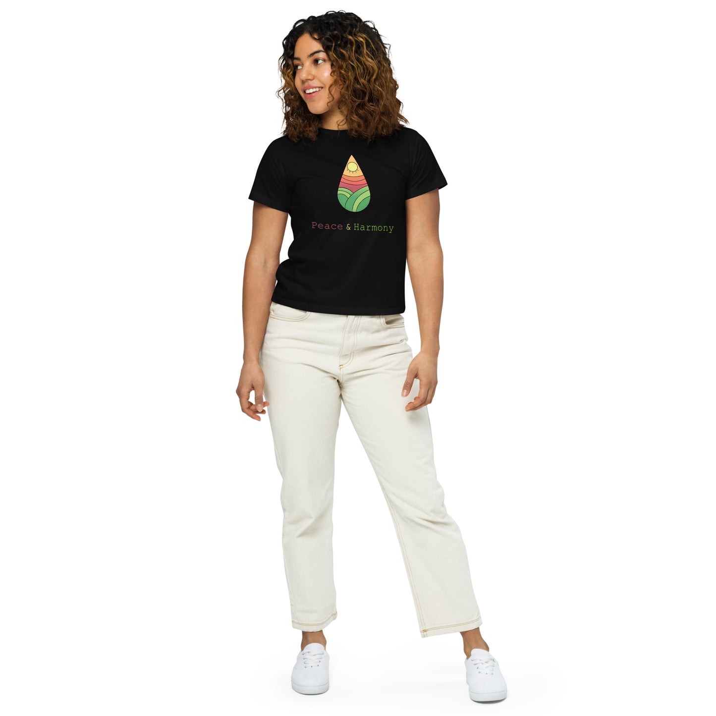 Tear Drop Landscape Women’s high-waisted t-shirt || abasani