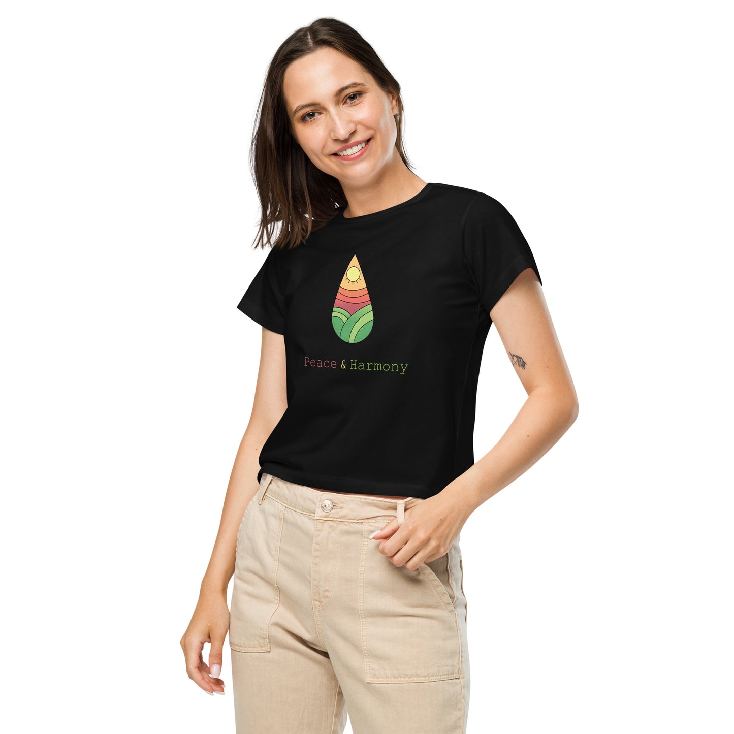 Tear Drop Landscape Women’s high-waisted t-shirt || abasani