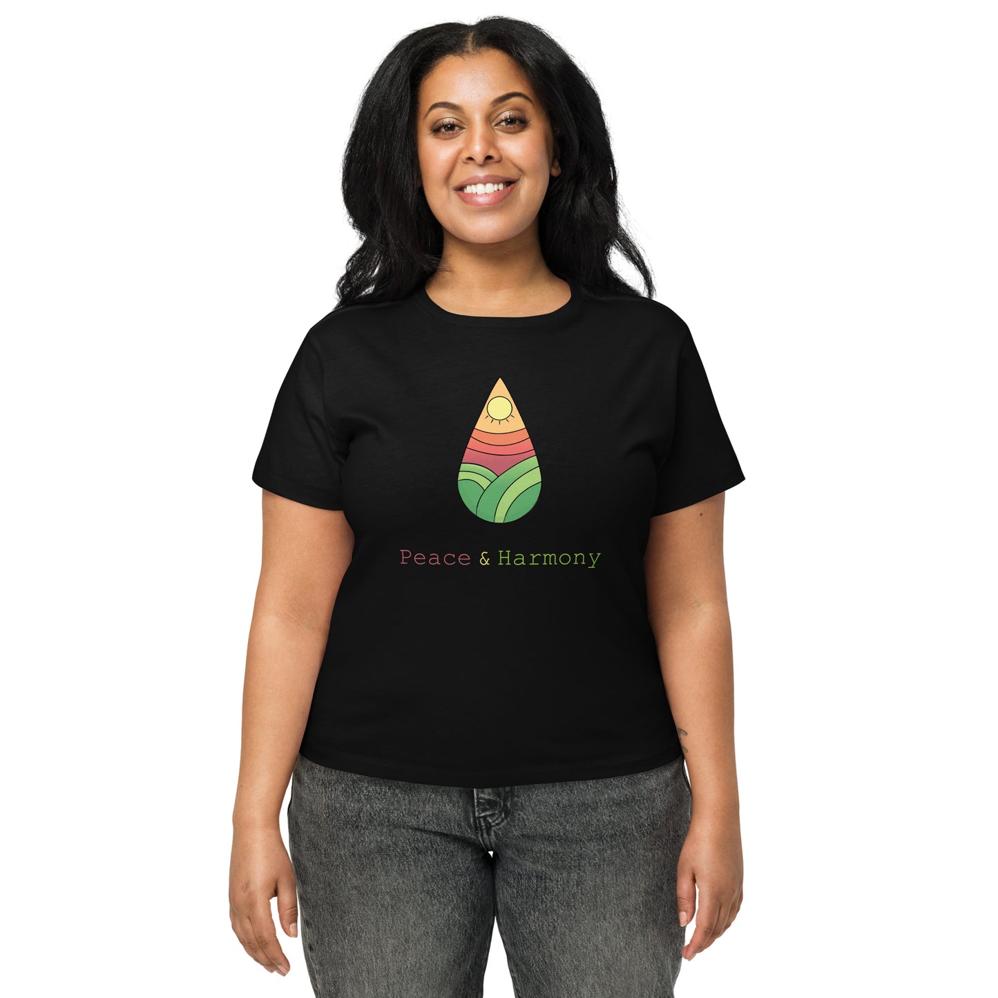 Tear Drop Landscape Women’s high-waisted t-shirt || abasani