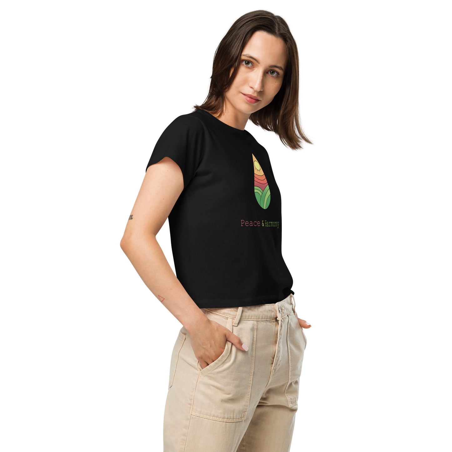 Tear Drop Landscape Women’s high-waisted t-shirt || abasani