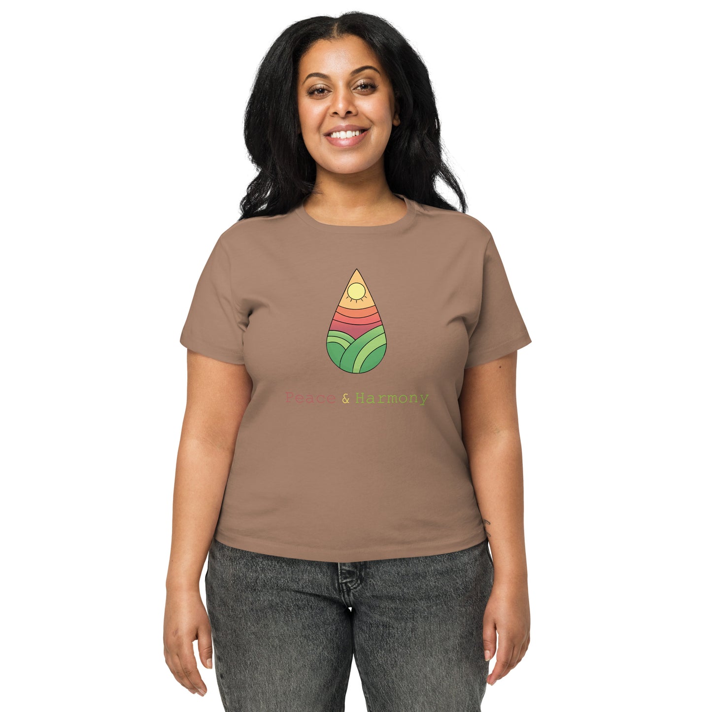 Tear Drop Landscape Women’s high-waisted t-shirt || abasani