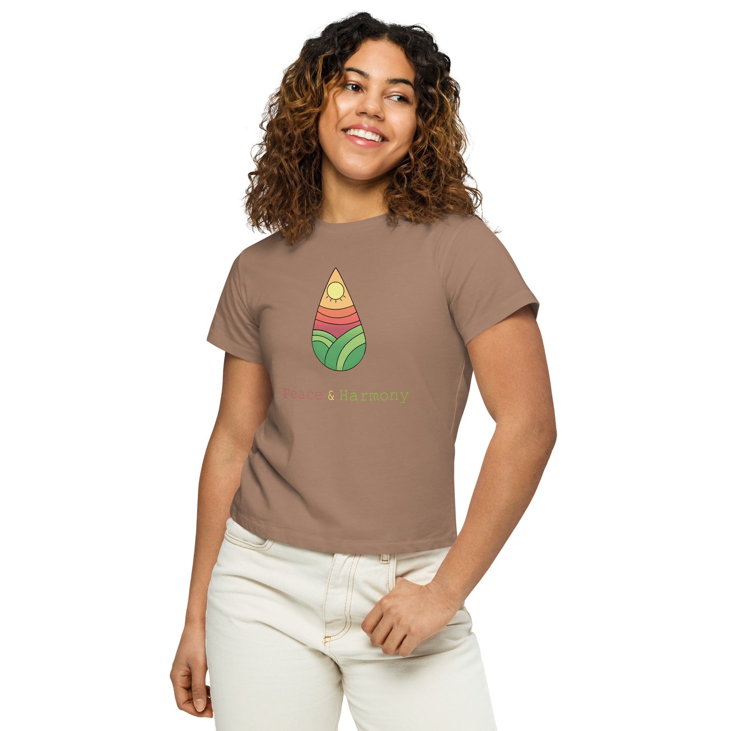 Tear Drop Landscape Women’s high-waisted t-shirt || abasani