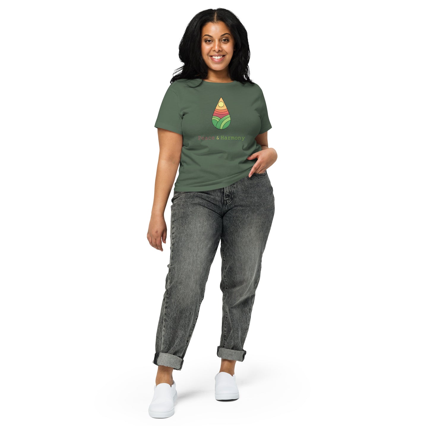 Tear Drop Landscape Women’s high-waisted t-shirt || abasani