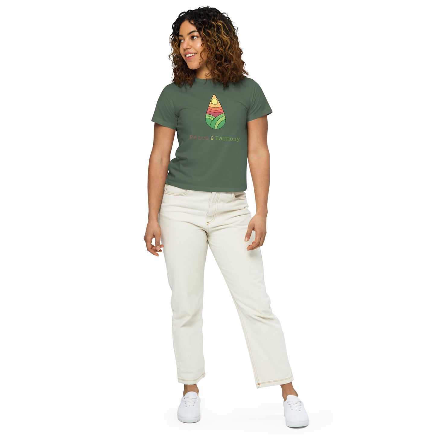 Tear Drop Landscape Women’s high-waisted t-shirt || abasani