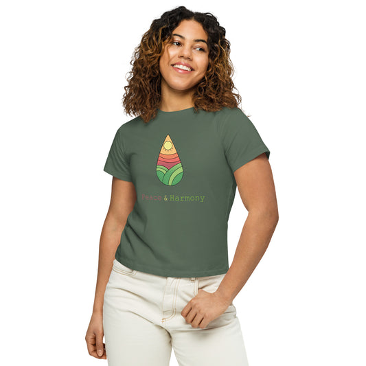 Tear Drop Landscape Women’s high-waisted t-shirt || abasani