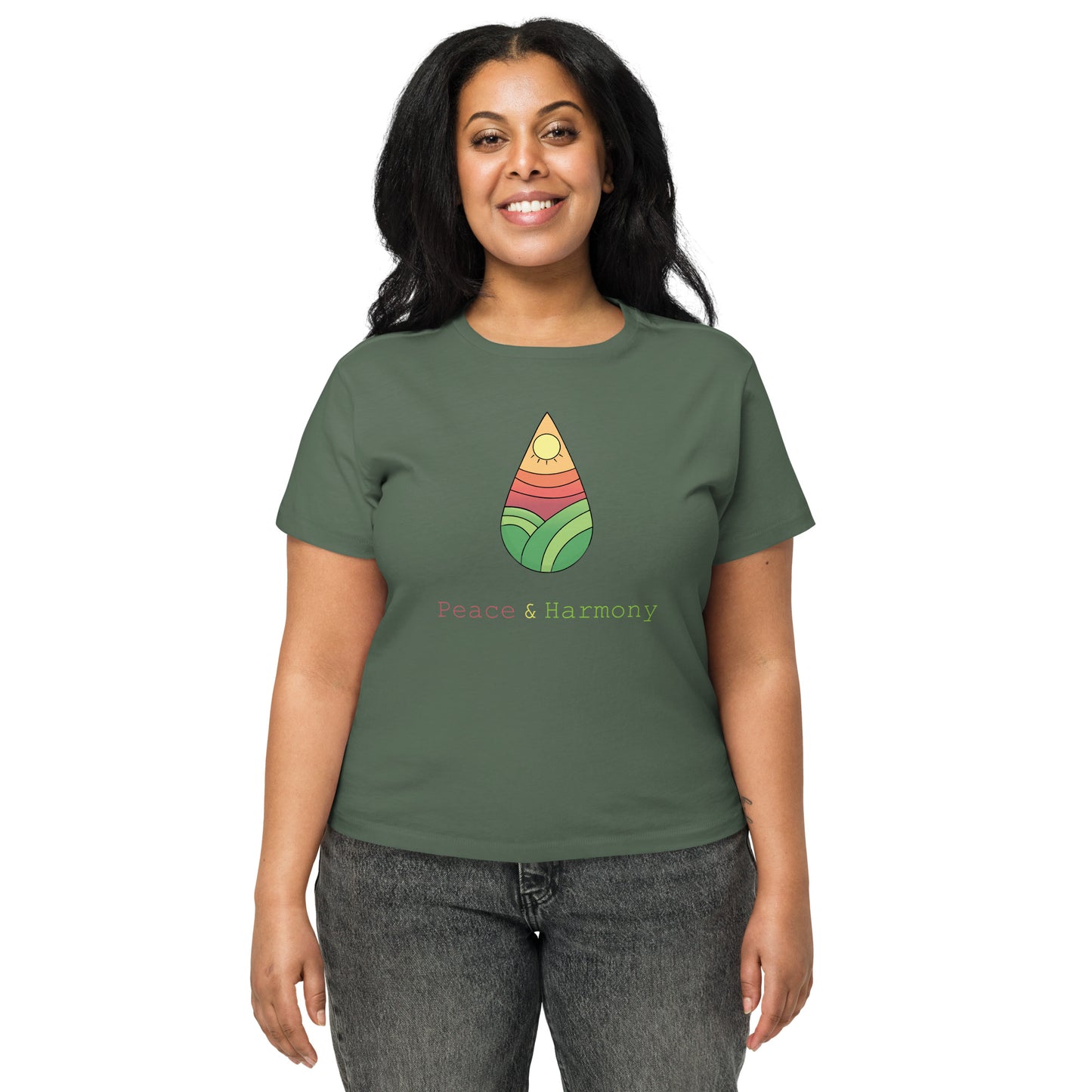 Tear Drop Landscape Women’s high-waisted t-shirt || abasani