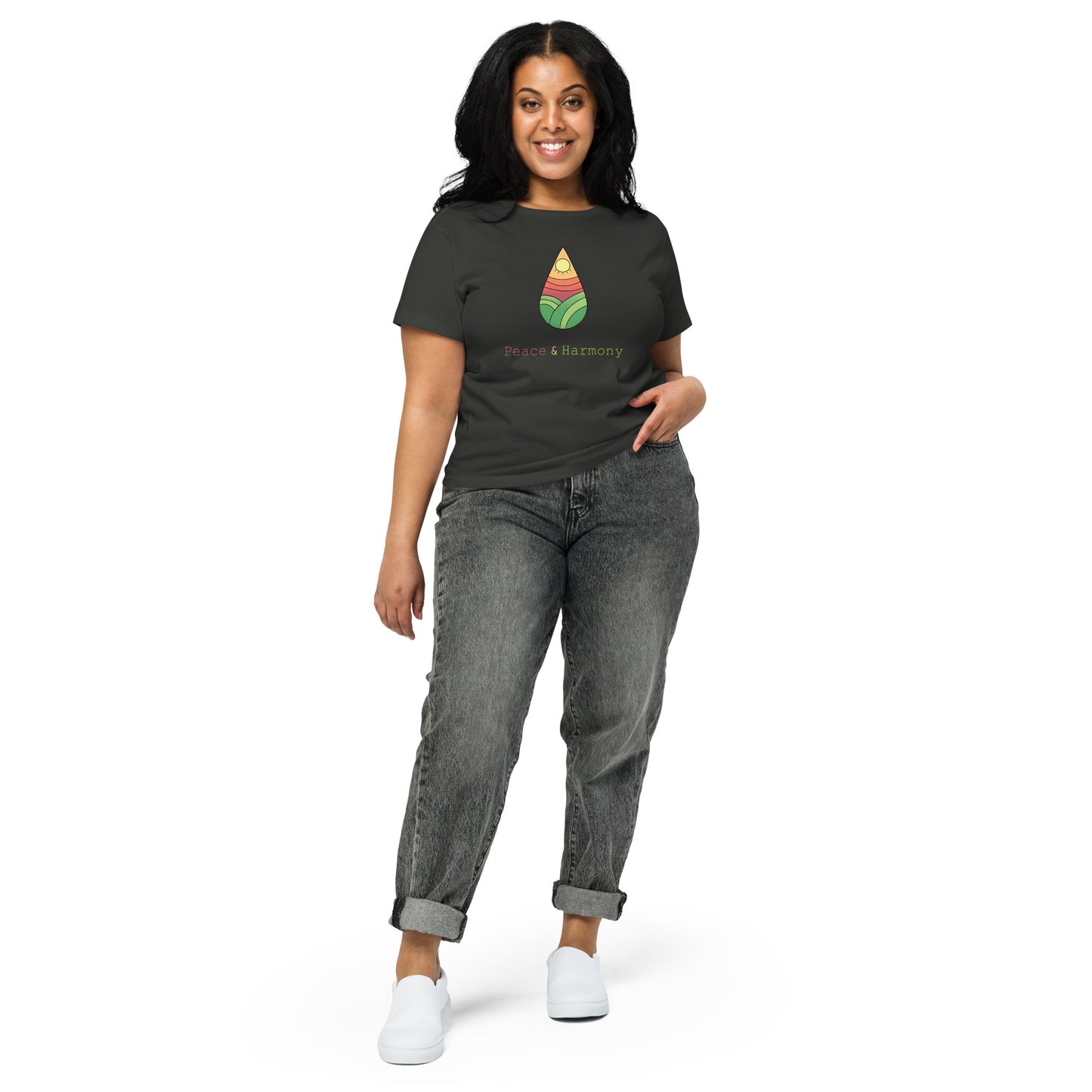 Tear Drop Landscape Women’s high-waisted t-shirt || abasani