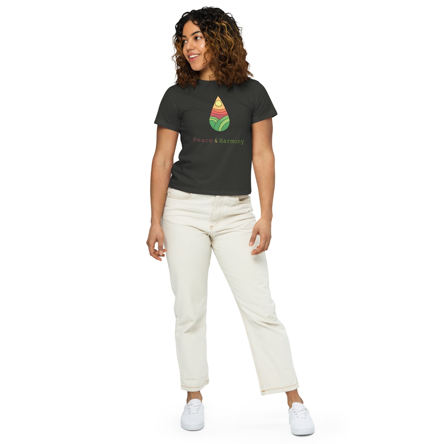 Tear Drop Landscape Women’s high-waisted t-shirt || abasani