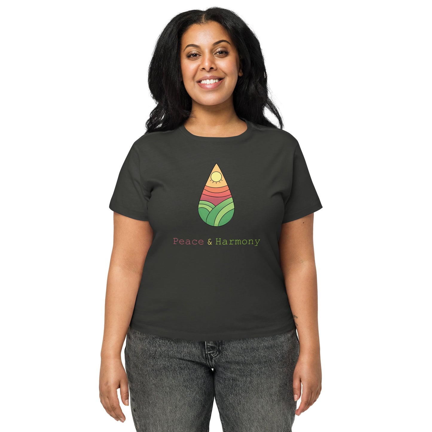 Tear Drop Landscape Women’s high-waisted t-shirt || abasani