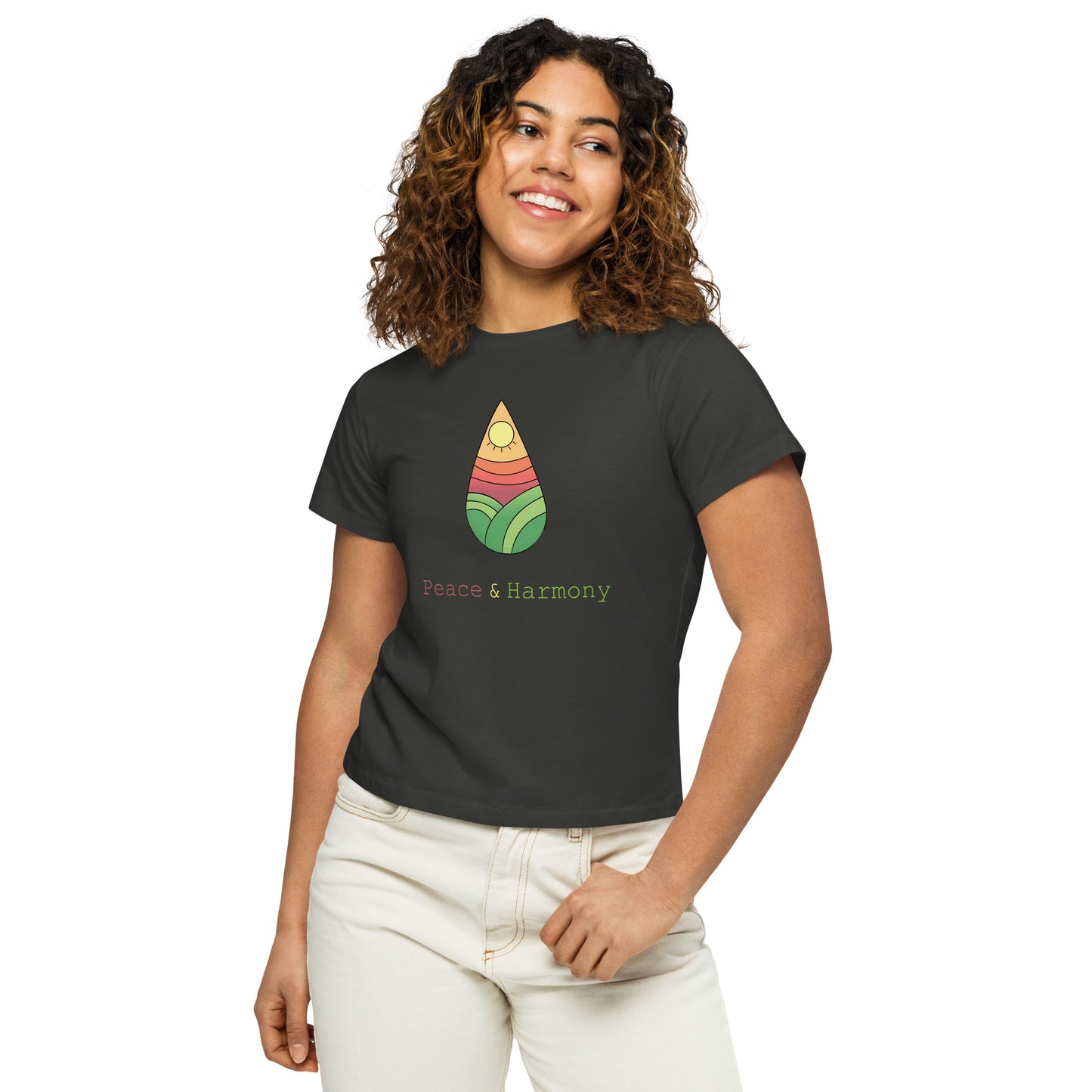 Tear Drop Landscape Women’s high-waisted t-shirt || abasani